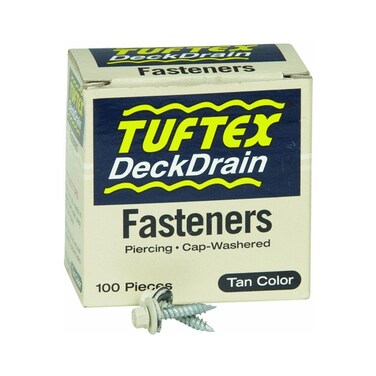 Tuftex 847 1 in DeckDrain Screw in White100Pack HexHead Pack of 1