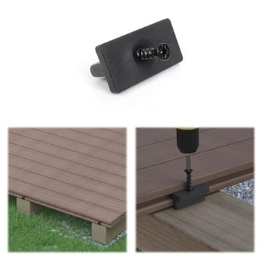 Muzata 500PCS Deck Fasteners Nylon Hidden Deck Fastener Clips Composite Decking Fasteners T Clips with Metal Deck Screws for Deck Boards M029