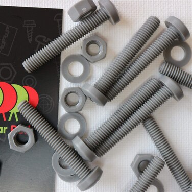 20 x Grey Philips Pan Head Screws Polypropylene PP Plastic Nuts and Bolts Washers M6 x 40mm Acrylic Water Resistant AntiCorrosion Chemical Resistant Electrical Insulator Gray