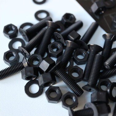 Caterpillar Red 20 x Black Countersunk Screws Polypropylene PP Plastic Nuts and Bolts Washers M5 x 20mm Acrylic Water Resistant AntiCorrosion Chemical Resistant 1364 x 2532