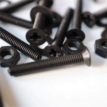 Caterpillar Red 20 x Black Countersunk Screws Polypropylene PP Plastic Nuts and Bolts Washers M3 x 20mm Acrylic Water Resistant AntiCorrosion Chemical Resistant 18 x 2532