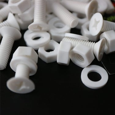 Caterpillar Red 20 x White Countersunk Screws Polypropylene PP Plastic Nuts and Bolts Washers M6 x 20mm Acrylic Water Resistant AntiCorrosion Chemical Resistant 1564 x 2532