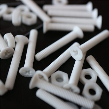 Caterpillar Red 20 x White Countersunk Screws Polypropylene PP Plastic Nuts and Bolts Washers M3 x 20mm Acrylic Water Resistant AntiCorrosion Chemical Resistant 18 x 2532