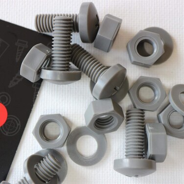 20 x Grey Philips Pan Head Screws Polypropylene PP Plastic Nuts and Bolts Washers M8 x 20mm Acrylic Water Resistant AntiCorrosion Chemical Resistant Electrical Insulator Gray 516 x 2532