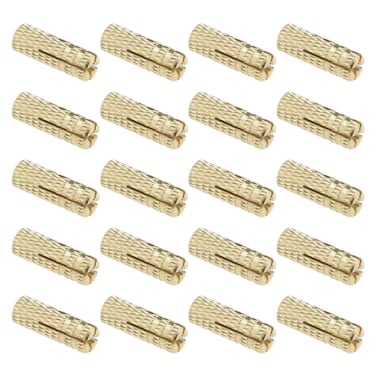 Create idea 20PCS M4 Drop in Anchors Brass Wall Anchor Expansion Bolt Sleeve Brass Plug Fastener Hardware for Anchoring into Concrete Solid Bricks