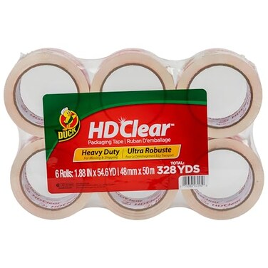 Duck HD Clear Heavy Duty Packing Tape Refill 6 Rolls 188 Inch x 546 Yard 441962