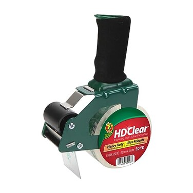 Duck Brand Foam Handle Tape Dispenser With Hd Clear Packaging Tape 188 Inches X 457 M 280737