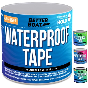 Better Boat Waterproof Tape Thick Rubberized Premium Marine Grade for Outdoor Use Seal and Repair 15 Feet 4 Inches Wide white