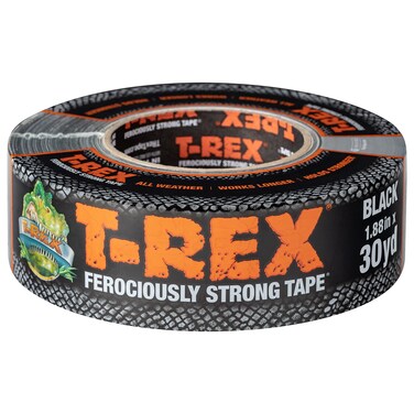 TRex Tape Heavy Duty Duct Tape with UV Resistant  Waterproof Backing for Ferociously Strong Repairs 188 x 30 yd Black 1 Roll