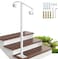 Zwinz Handrail Railing Single Post Handrail Fits 1 or 2 Steps Sturdy Outdoor Stair Railing for ConcreteWooden Steps with Base Wrought Iron Stair Handrails Grab Rail for Steps Porch White