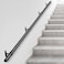 12ft Staircase Handrail Black Pipe Handrail Metal Hand Rails for Indoor Stairs 125 Pipe with Wall Mount Support 440LBS Load Capacity Loft Porch Grab Bar for Steps black 12ft
