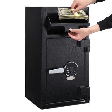 Towallmark Depository Drop Safe Box for Business 137 X 157 X 272 AntiTheft Money Drop Box with Digital Keypad Fireproof Drop Slot Safes with Front Load Drop Box for Money and Mail Church