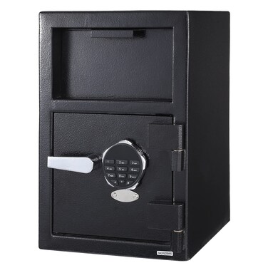 Depository Safe Digital Depository Safe Box 137 X 157 X 192 Electronic Steel Safe with Keypad Locking Drop Box with Slot Metal Lock Box with Two Emergency Keys for Your Valuables