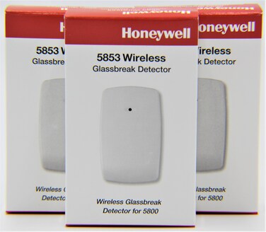 Honeywell 3 Pack of 5853 Wireless Glassbreak Detector WMounting Tape