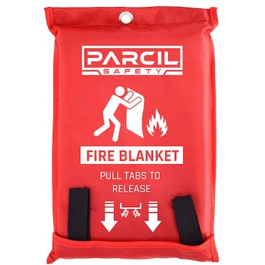 Parcil Distribution Large Fire Extinguisher Blanket Chemical Free No Mess Easy to Store Fire Extinguisher size 12x18 White