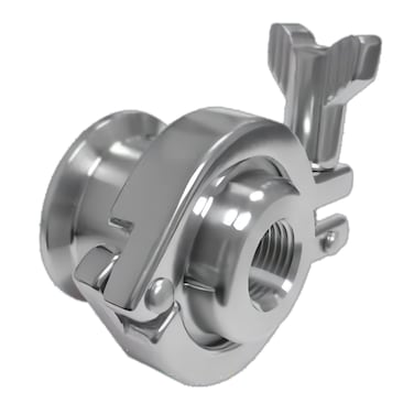 QiiMii Stainless 316 Tri Clamp Air Blow Check Valve with 15 Tri clamp Adapter to 12 FNPT Thread Ferrule Sanitary Pipe Fitting
