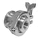 QiiMii Stainless 316 Tri Clamp Air Blow Check Valve with 15 Tri clamp Adapter to 12 FNPT Thread Ferrule Sanitary Pipe Fitting