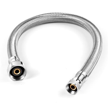 UNIFER Faucet Water Supply Connector Line 12Inch 38 Comp x 12 FIPUniversal Stainless Steel Braided Supply Line Flexible Faucet Hose Connector Faucet Water Supply LineCopper Nuts