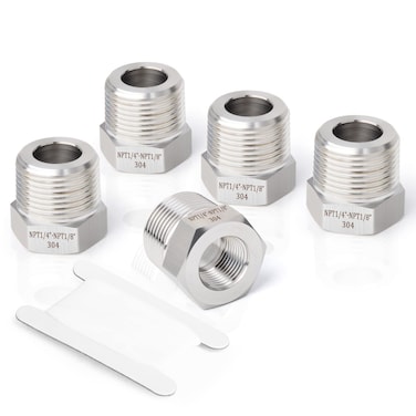 Taisher 2 Pieces forging of 304 Stainless Steel Reducer hex Bushing 14 inch Male NPT to 18 inch Female NPT reducing forging Pipe Adapter Fitting