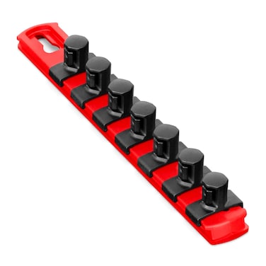 Ernst Manufacturing  8412Red12 8Inch Socket Organizer with 7 12Inch Twist Lock Clips Red