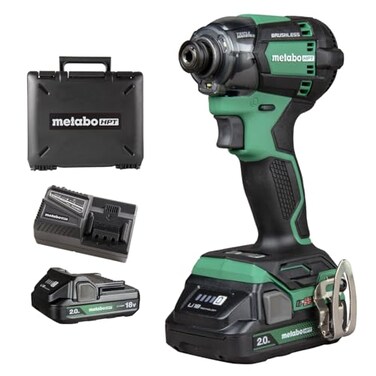 Metabo HPT 18V MultiVolt Cordless Triple Hammer Bolt Impact Driver Set Power Impact Driver Kit with Case 2 LithiumIon Batteries and Charger 14Inch Chuck Compact Lightweight Power Tool WH18DC