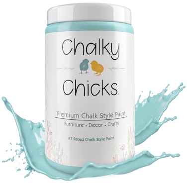 Chalky Chalk Finish Paint  Mint Blue Matte  Wood Furniture Paint No Sanding  For Furniture  Cabinet Restoration Home Decor Makeovers Mason Jars  DIY Crafts  32 oz  Raindrop