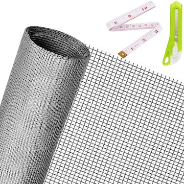 Ouskr Replacement Window Screens 59X106 Inch Durable Window Screen Mesh for Patio Porch Door Windows DIY Adjustable Fiberglass Screen Repair Kit Sliding Net Roll Pet Gray