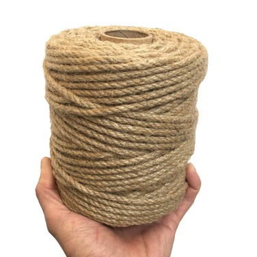 ILIKEEC 5mm Jute Twine 328 Feet Braided Natural Jute Rope Heavy Duty and Thick Twine Rope for DIY Artwork Bundling Home Decor Macrame Projects and Gardening Applications