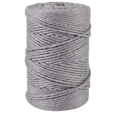 Vivifying 3mm Gray Twine 328 Feet Strong Jute Rope for Garden Wrapping Crafts Bundling and Decoration