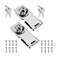 Lpraer 2 Pack 4 Inch Keyed Hasp Locks Twist Knob Keyed Different Locking Hasp for Small Doors Stainless Steel Chrome Plated Hasp Lock Catch Latch