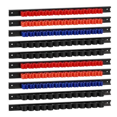 AIRTOON 10 PCS Screwdriver  Wrench holder organizer Hand Tool Holder Plastic Rail Wrench Hanger with Clips Pegboard Screwdriver Holder Wear Resistance is Improved