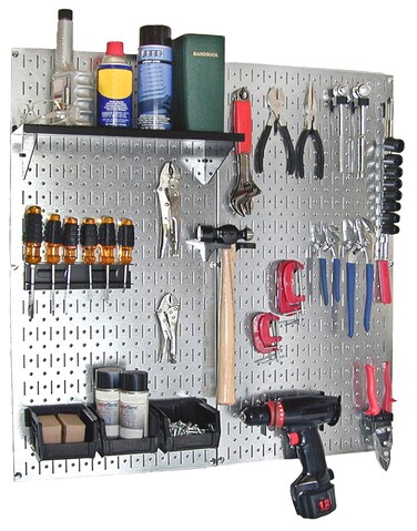 Wall Control 30WGL200GVB Galvanized Steel Pegboard Tool Organizer GalvBlack