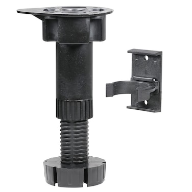Rok Hardware Adjustable Furniture Legs Cabinet Leg Levelers Adjusts from 334 9525mm to 5 127mm high  12 Pack Black ABS