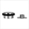 EVI Herrajes  Door Stop  09 X 177  Adhesive Dual Installation or Threaded Base  Satin Matt INOX Finish  Black Natural Silicone Rubber  Includes Screw  Fixing Plug  Mod I103DUALMT
