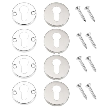The Lord of the Tools 4 Sets Concealed Key Hole Cover Door Key Cover Stainless Steel Escutcheon Keyhole Cover Door Accessories for Cabinets Drawer 53mm Silver