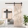 SKYSEN 55FT Single Sliding barn Door Hardware kit Barn Door Track 14 Thick Material 4FT13FT Available Smooth and Quiet Easy to Install Black I Shape