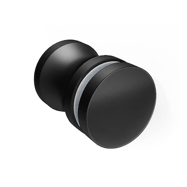 CKB Shower Glass Door Knob Bathroom Round Single Sided Door Handle Matte Black with Solid 304 Stainless Steel Door Handle Pull for Glass Door