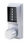 Simplex  103126D Kaba 1000 Series Combination Entry Cylindrical Mechanical Pushbutton Lock with Knob Passage Cylindrical 13mm Throw Latch Floating Face Plate 70mm Backset Satin Chrome Finish