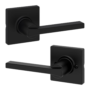 Kwikset Casey Interior Passage Door Handle Lever For Closet and Hallway Doors Reversible NonLocking Handle Lever Matte Black with Microban Protection