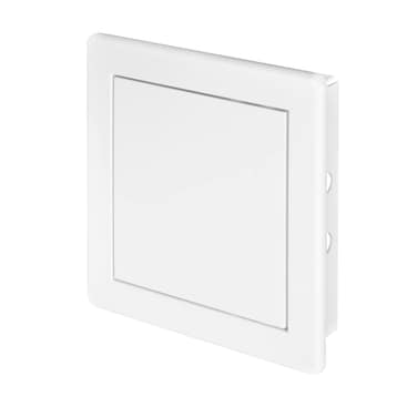 Awenta 150 x 150 mm Plastic Access Panel Door  White Opening Flap Cover Plate  Inspection Hatch  Door Latch  Concealed Hinge  Removable Door  Paintable Smooth Surface 6 x 6 Inches