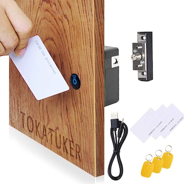 Tokatuker Invisible Electronic Cabinet Lock Kit Set Hidden DIY Lock with USB Cable for Wooden Cabinet Drawer Pantry Locker RFID Entry