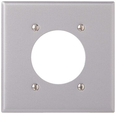 Leviton 4934 2Gang Flush Mount 215 Inch Dia Device Receptacle Wallplate Standard Size Steel Device Mount Aluminum