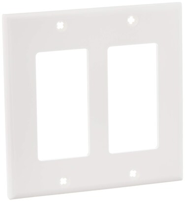 Leviton 80409NW 2Gang GFCI Device Decora Wallplate Standard Size White 1 Pack
