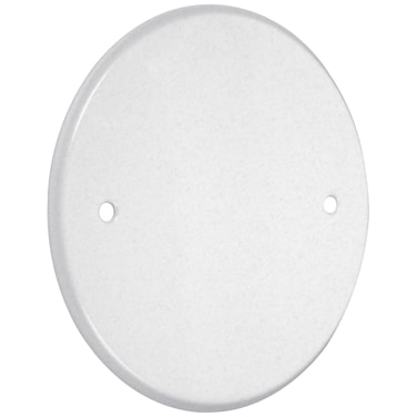 TayMac LPB3400 Flat Round Blank Plate Metallic 5 4Inch Box Mount White Finish