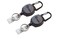 KeyBak Sidekick Professional Heavy Duty Self Retracting ID BadgeKey Reel with Retractable Kevlar Cord 24 Black 2 Pack