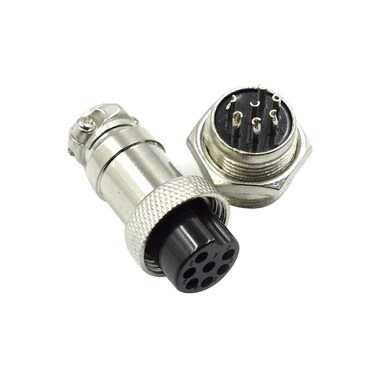 Hxchen 7 Pin Metal Male Female Panel Connector 16mm GX167P Silver Aviation Plug  2 Sets