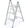KINGRACK Folding Ladder House Ladder Aluminium Ladder 3 Steps Load Capacity up to 200 kg Aluminium