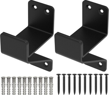 Ladder Hanger Steel Wall Mount Ladder Holder Utility Heavy Duty Ladder Hooks for Garage Wall Garage Storage Organizer Hanger for Ladder Wheelbarrow Chair Garden Tools  2 Pack Black 112 Inch