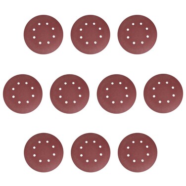 Utoolmart 10pcs 7 Inch 8 Hole Hook and Loop Sanding Disc 120Grit Flocking Sandpaper for Random Orbit Sander
