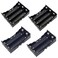 TorSor 4 Pack 18650 Battery Case Holder Parallel 2 Slots 3 Slot Plastic Black Box with Wire Lead Pins for Standard 37V 18650 Liion Lithium Rechargeable Batteries DIY Series Circuit PCB Project